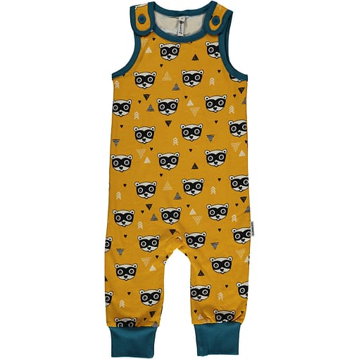 Bandit playsuit dungarees by Maxomorra in organic cotton