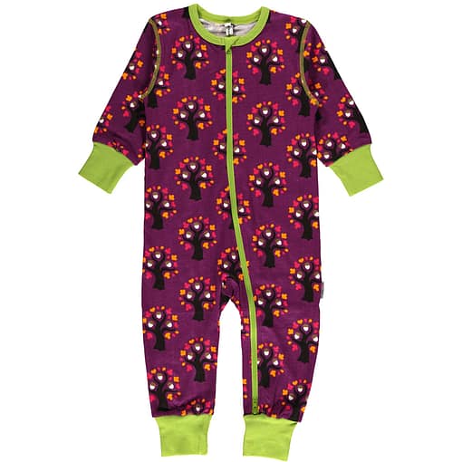 Oak tree organic long sleeve zippered romper - Maxomorra (86cm 12-18m)