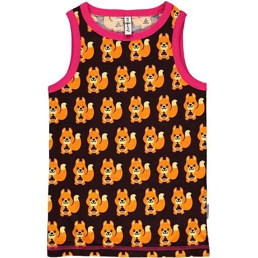 Maxomorra ~ squirrel organic cotton sleeveless vest (86-92 18-24m)