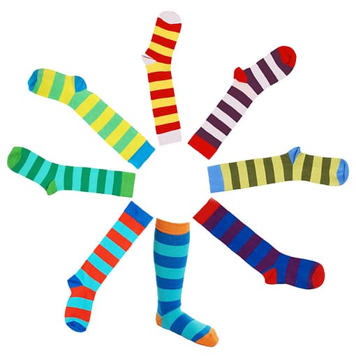 DUNS Sweden organic cotton stripy knee high socks