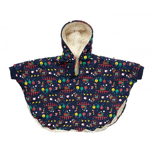 Ribblehead reversible poncho by Piccalilly in organic cotton (Small 6-18 months)