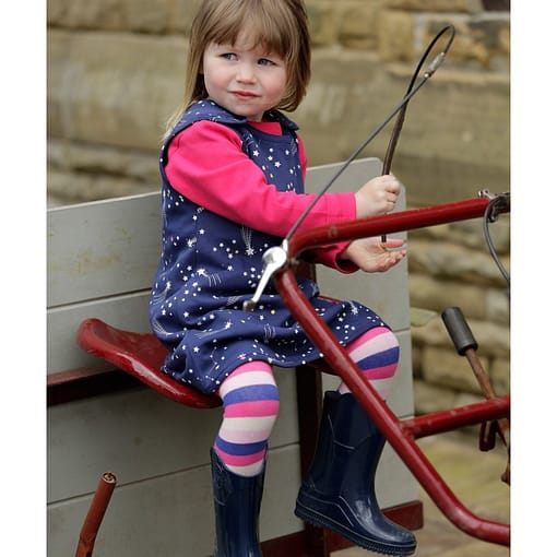 Galaxy and reversible stripe dress by Piccalilly (92cm 18-24m) - Image 3