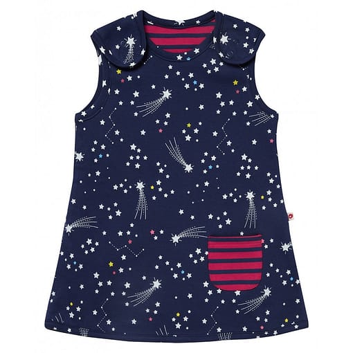 Galaxy and reversible stripe dress by Piccalilly (92cm 18-24m)