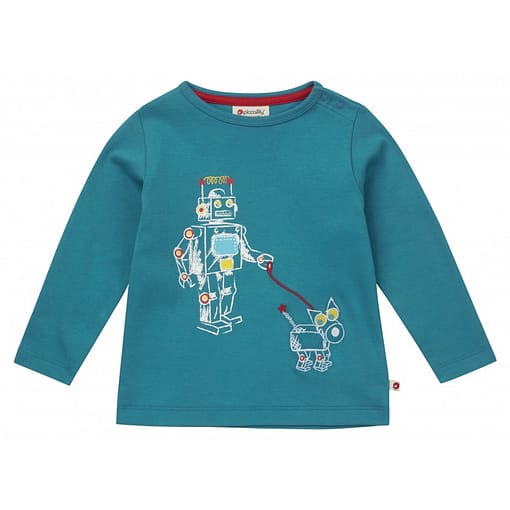 Robot top by Piccalilly on organic cotton
