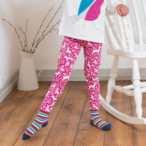 Woodsy leggings in berry pink organic cotton by Kite - Image 3