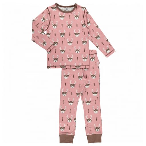 Maxomorra organic cotton pyjamas in deer print (122-128cm Age 6-8)