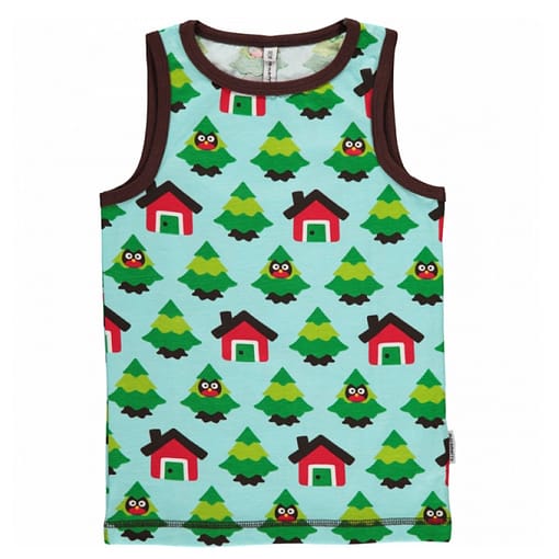 Maxomorra ~ forest organic cotton sleeveless vest (134-140cm Age 8-10)