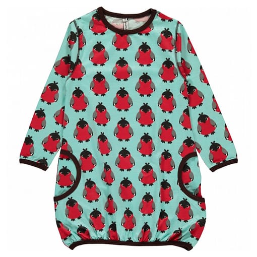 Bird balloon dress by Maxomorra in organic cotton