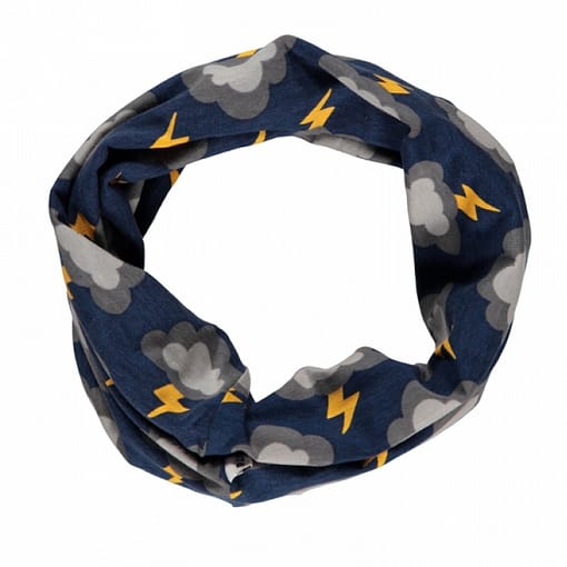 Lightning clouds organic cotton tube scarf from Maxomorra