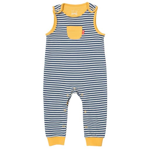 Stripy blue dungarees in organic cotton by Kite