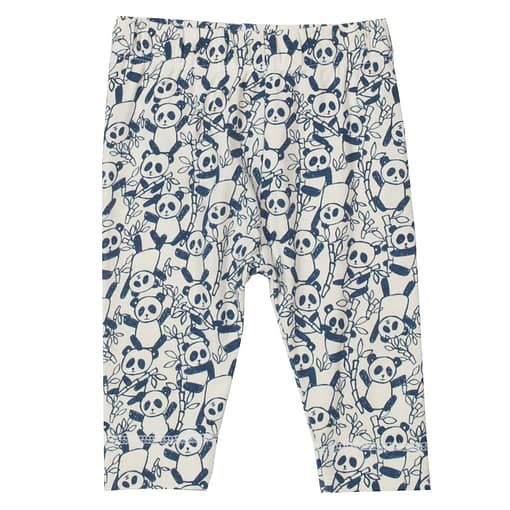 Blue panda print leggings in organic cotton by Kite