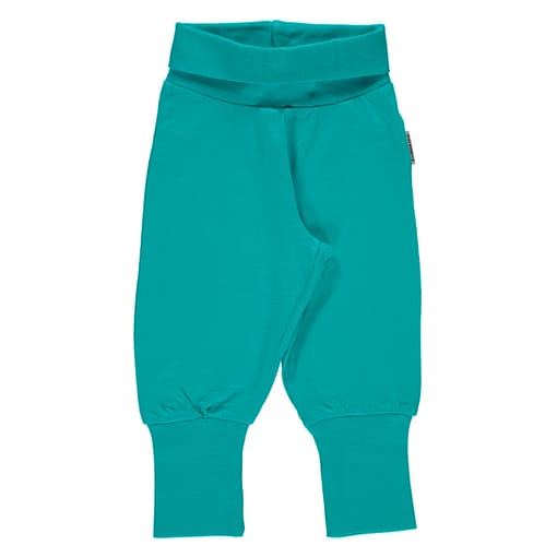 Maxomorra turquoise rib pants organic cotton trousers from Maxomorra Basics (98-104cm Age 2-4)