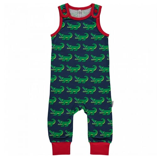 Crocodile dungarees by Maxomorra in organic cotton