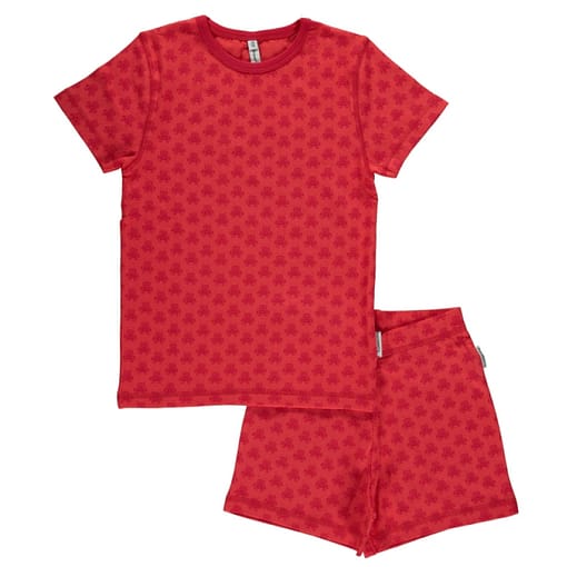 Maxomorra organic cotton short sleeve summer pyjamas in mono robots print
