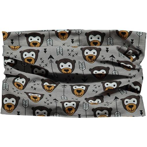 Little Arrow Monkey organic cotton tube scarf from Maxomorra
