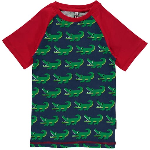 Maxomorra crocodile organic cotton slim fit short sleeve t-shirt (74-80cm 9-12m)