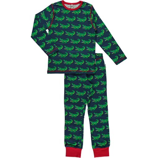 Maxomorra organic cotton long sleeve crocodile pyjamas (110-116cm Age 4-6)