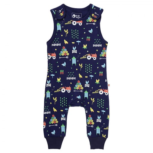 Farming dungarees by Piccalilly in organic cotton