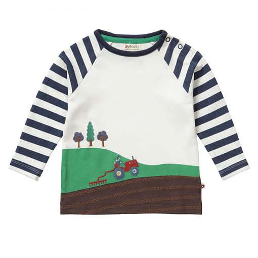 Farming tractor top by Piccalilly on organic cotton