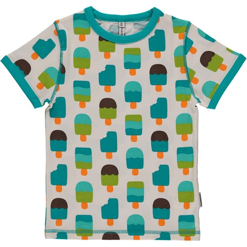 Maxomorra ice cream print organic cotton short sleeve t-shirt (134-140cm Age 8-10)