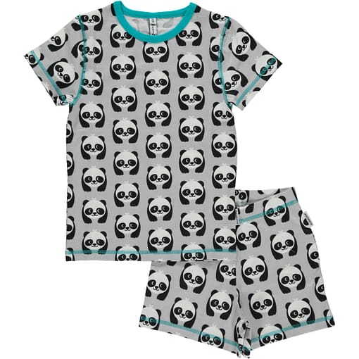 Maxomorra organic cotton short sleeve summer panda pyjamas  (98-104 Age 2-4)