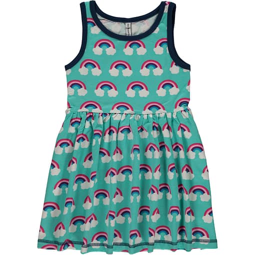 Rainbow print organic cotton sleeveless spin dress from Maxomorra  (122-128cm age 6-8)