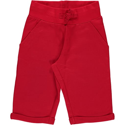 Maxomorra red knee length organic cotton shorts - Maxomorra (122-128 Age 6-8) 