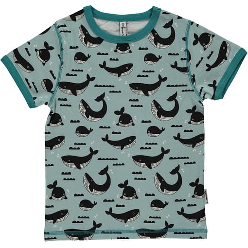 Maxomorra whale ocean organic cotton short sleeve t-shirt (86-92cm 18-24m)