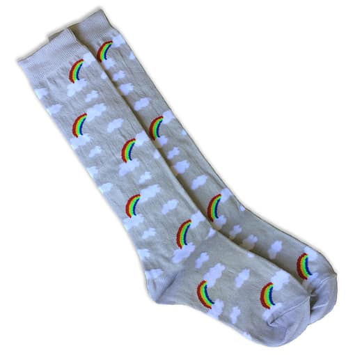 Slugs and Snails Storm unisex rainbow and cloud knee high socks