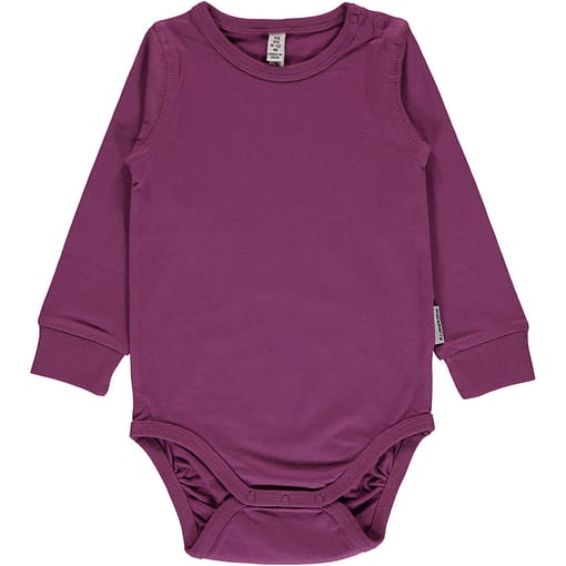 Maxomorra Purple plain long sleeve organic baby vest (86/92cm 18-24m)