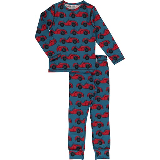Maxomorra organic cotton pyjamas in red cabriolet car print