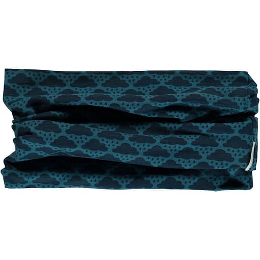 Maxomorra mono blue cloud organic cotton tube scarf 