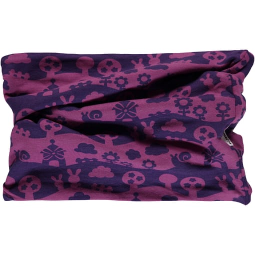 Maxomorra mono purple landscape organic cotton tube scarf (68/92cm)