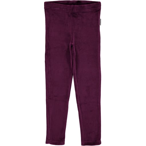 Purple leggings in organic blend velour - Maxomorra (86cm 12-18m)