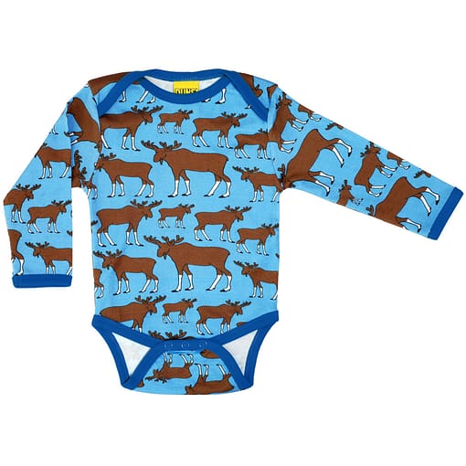 DUNS Sweden blue moose organic cotton long sleeve vest