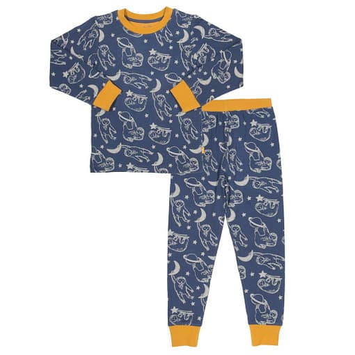 Space Sloth pyjamas in organic cotton planets print by Kite