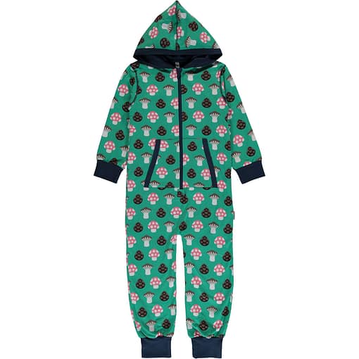 Maxomorra mushroom organic cotton hooded onesie (98-104cm age 2-4)