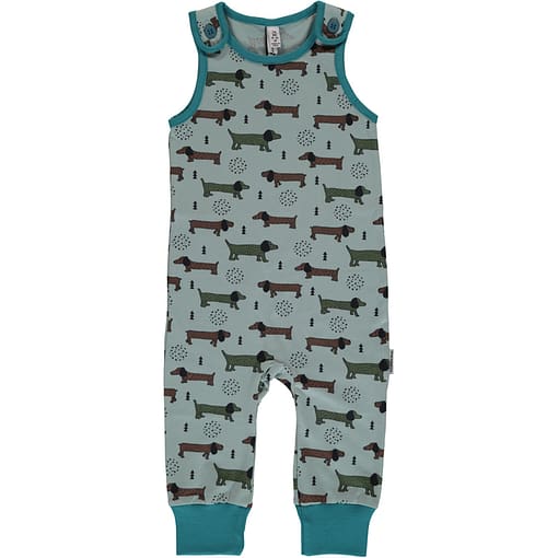 Dotted puppy organic cotton dungarees - Maxomorra