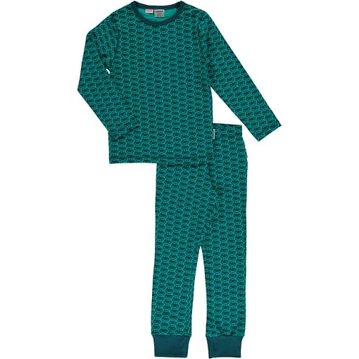 Maxomorra car print on turquoise organic cotton pyjamas (122-128cm 6-8 years)