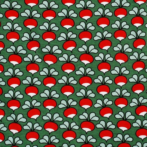 DUNS Sweden radishes on dark green organic cotton zipped sleepsuit (104cm Age 3-4) - Image 3
