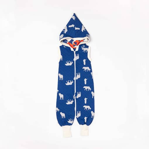 Mio Jumpsuit in solidate blue wolves print by Alba of Denmark