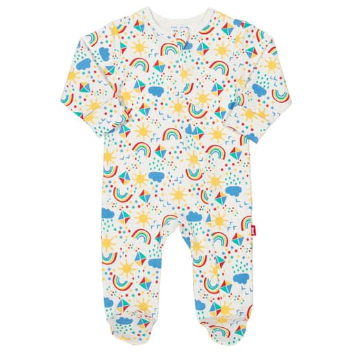 Sky high print sleepsuit with zip in organic cotton by Kite 