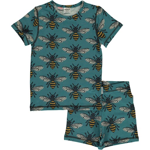 Maxomorra bee organic short sleeve summer pyjamas (98-104cm Age 2-4)