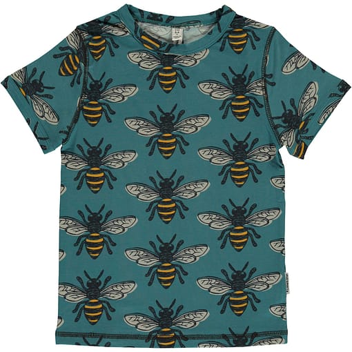 Bee print organic short sleeve t-shirt - Maxomorra 