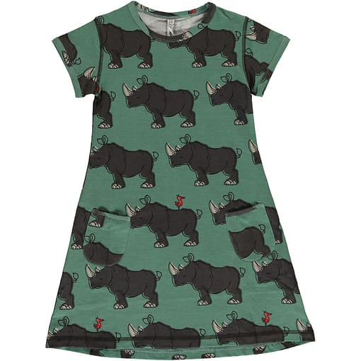 Rhino organic cotton short sleeve dress ~ Maxomorra (3-4 98/104)