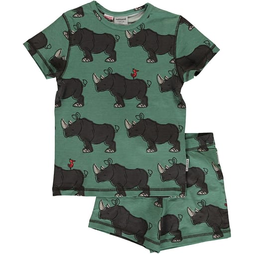 Maxomorra rhino organic short sleeve summer pyjamas (98-104cm 2-4)