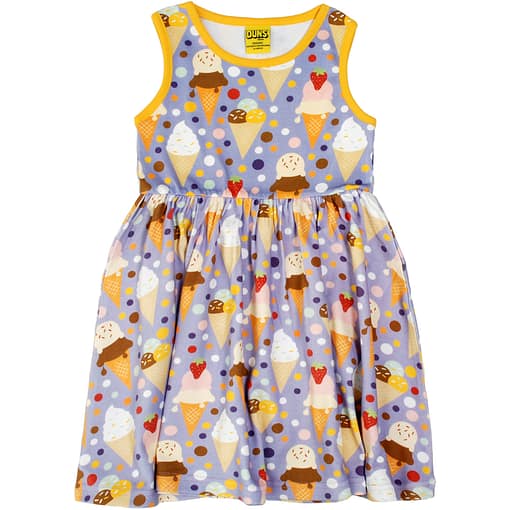 DUNS Sweden ice cream on lavender cotton sleeveless twirly dress (98cm 2-3Y)