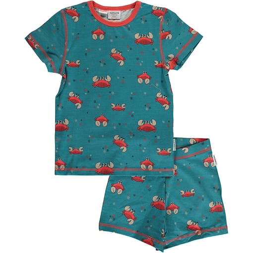 Maxomorra crab organic short sleeve summer pyjamas (86/92 18-24m)