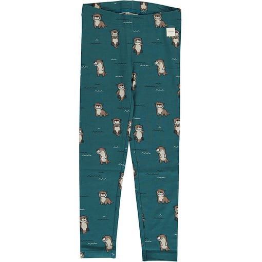 Curious otter organic cotton leggings from Maxomorra