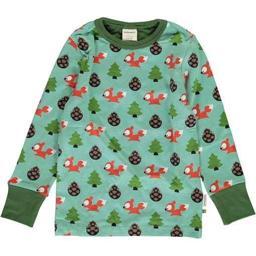 Busy squirrel organic cotton long sleeve top - Maxomorra (86/92)